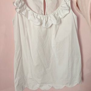 Kate Spade Scalloped Scoop Neck Top